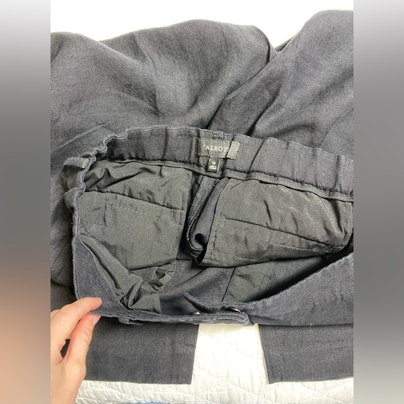 Talbots Size 14 Black 100% Linen Lightweight Cropped Elastic Waistband Pants - Picture 11 of 15